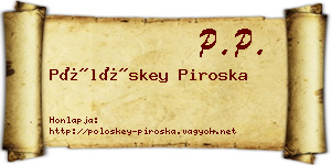 Pölöskey Piroska névjegykártya